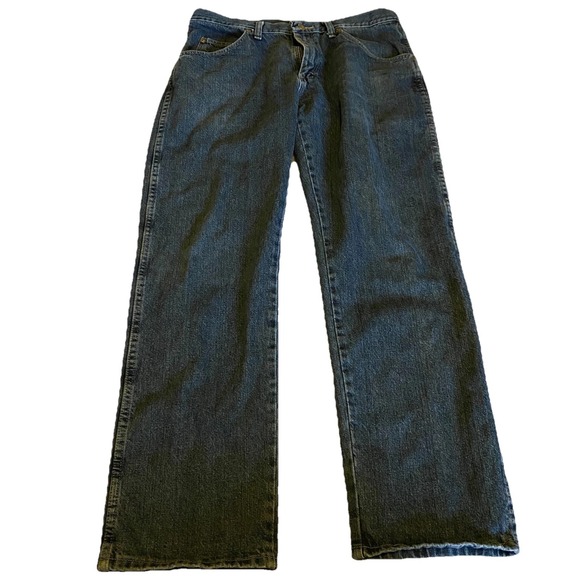 Wrangler Jeans Denim Blue Men's Size 33 x 30 Regular Fit Cotton 965T1QS Button - Picture 1 of 8